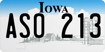 IA license plate ASO213