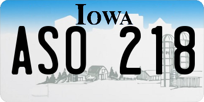 IA license plate ASO218