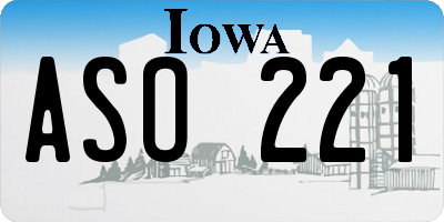IA license plate ASO221