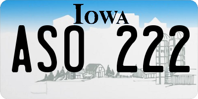 IA license plate ASO222