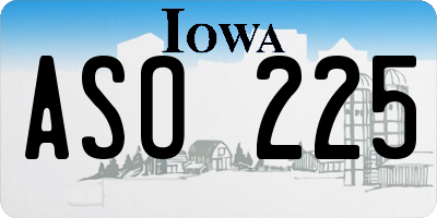 IA license plate ASO225