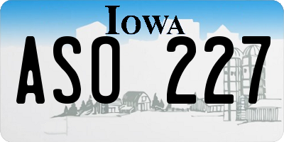 IA license plate ASO227