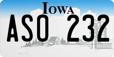 IA license plate ASO232
