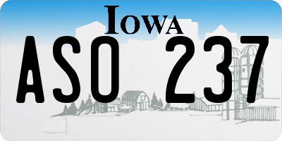 IA license plate ASO237