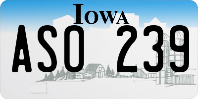 IA license plate ASO239