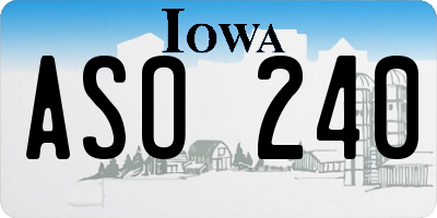 IA license plate ASO240