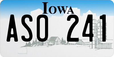 IA license plate ASO241