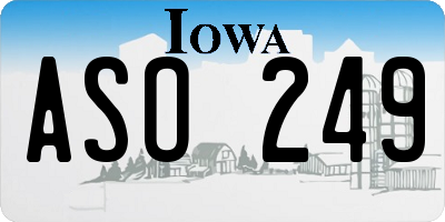 IA license plate ASO249