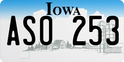 IA license plate ASO253