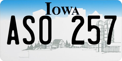 IA license plate ASO257