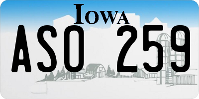 IA license plate ASO259
