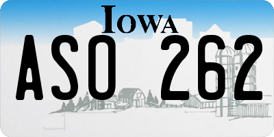 IA license plate ASO262