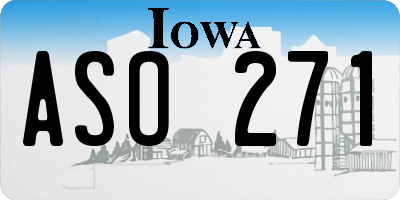 IA license plate ASO271