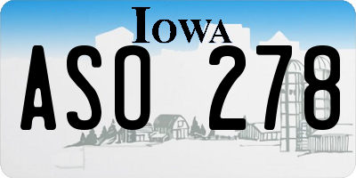 IA license plate ASO278