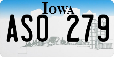 IA license plate ASO279