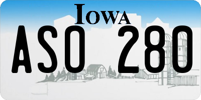 IA license plate ASO280