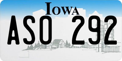 IA license plate ASO292