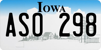 IA license plate ASO298