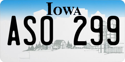 IA license plate ASO299