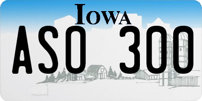 IA license plate ASO300