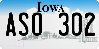 IA license plate ASO302