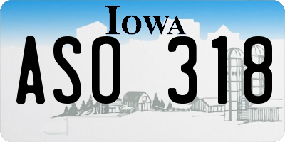 IA license plate ASO318
