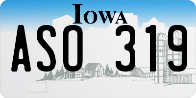 IA license plate ASO319