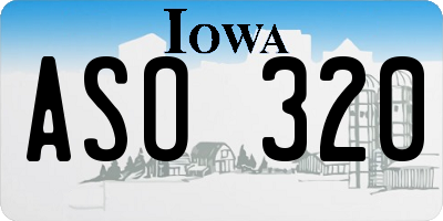 IA license plate ASO320