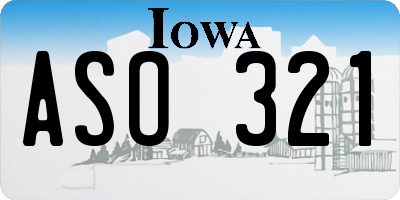 IA license plate ASO321