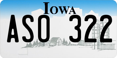 IA license plate ASO322