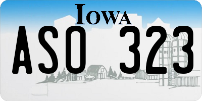 IA license plate ASO323