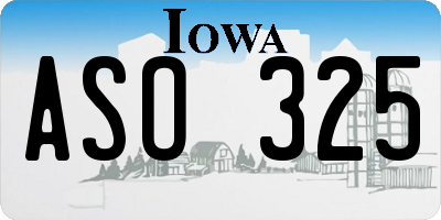 IA license plate ASO325