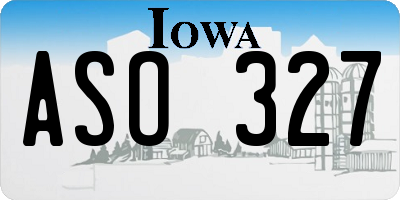 IA license plate ASO327