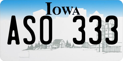 IA license plate ASO333