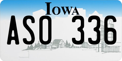 IA license plate ASO336