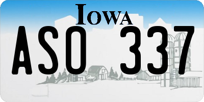 IA license plate ASO337