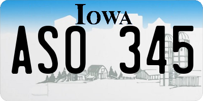 IA license plate ASO345