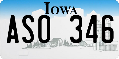 IA license plate ASO346