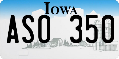 IA license plate ASO350