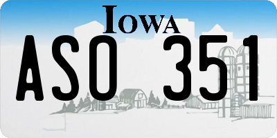 IA license plate ASO351