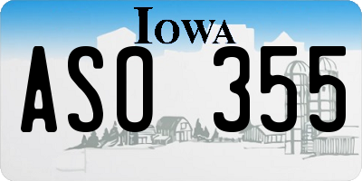 IA license plate ASO355