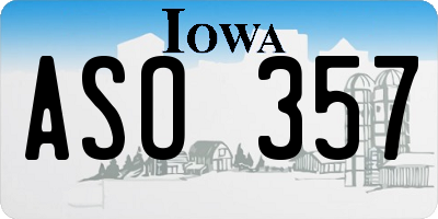 IA license plate ASO357