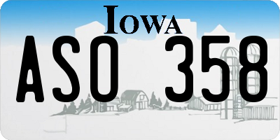 IA license plate ASO358