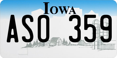 IA license plate ASO359