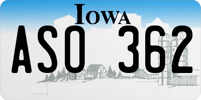 IA license plate ASO362