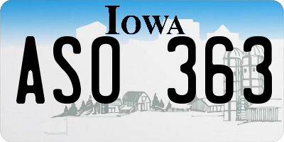 IA license plate ASO363