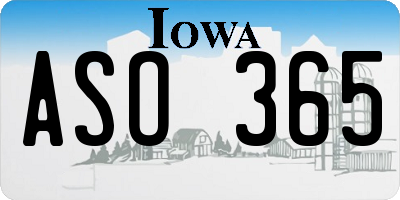 IA license plate ASO365