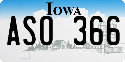 IA license plate ASO366