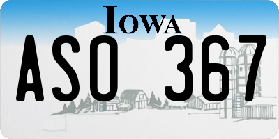 IA license plate ASO367