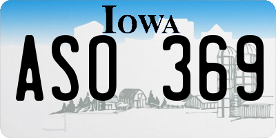 IA license plate ASO369